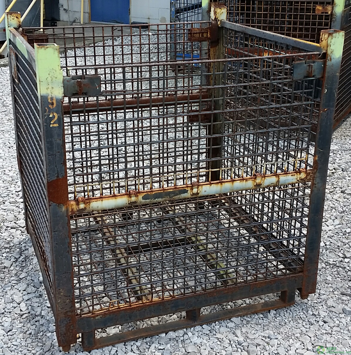 Used HPJ Industries 48" x 45" x 50.5" Wire Basket 48" Side - 2 Drop Doors