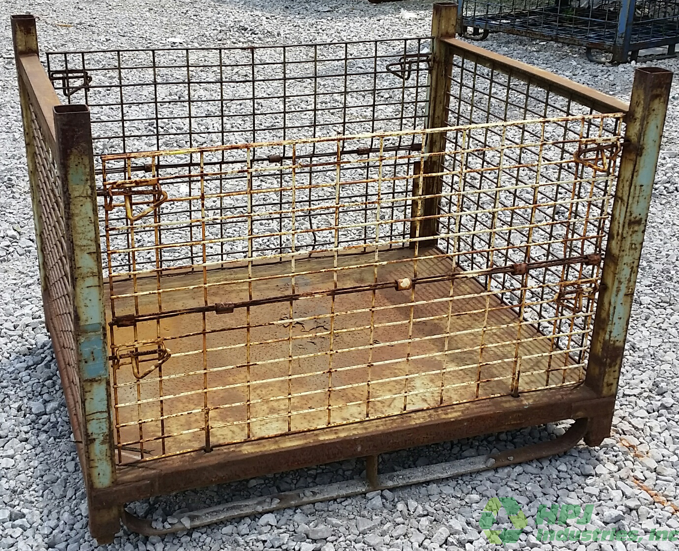 Used HPJ Industries 54" x 44" x 40.5" Wire Basket 54" Side, (1) 54" Side Removable - 2 Drop Doors