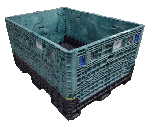 Reconditioned HPJ Industries 64" x 48" x 34" Mixed Color Bulk Container - 4 Drop Doors