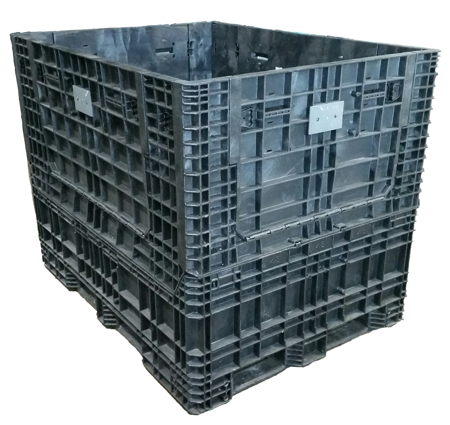 Reconditioned Buckhorn 64" x 48" x 50" Mixed Color Buckhorn/Orbis Bulk Container - 2 Drop Doors
