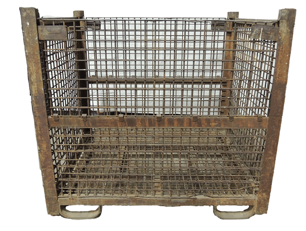Used HPJ Industries 54" x 44" x 49" Wire Basket 54" Side - 2 Drop Doors
